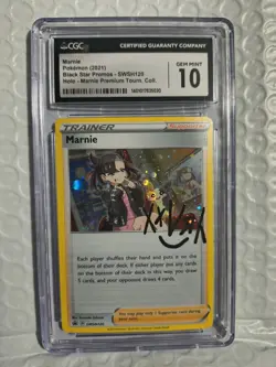 Marnie Pokemon 2021 Promo SWSH120 Holo Marnie Premium Tournament Coll. CGC 10 - Image 1