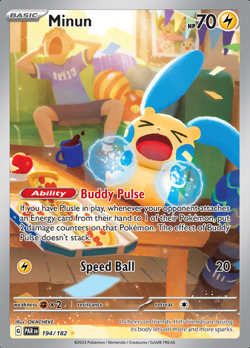 Minun (194/182) Illustration Rare | Pokemon TCG SV04 Paradox Rift | Near Mint - Image 1