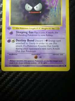 Gastly 50/102 (Shadowless) - Pokemon TCG - Base Set - Gray Stamp 1st ED - LP - Image 4