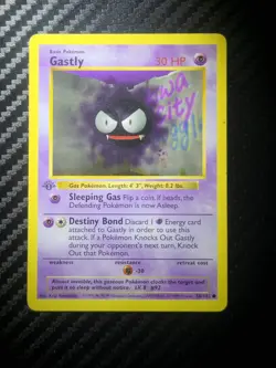 Gastly 50/102 (Shadowless) - Pokemon TCG - Base Set - Gray Stamp 1st ED - LP - Image 5