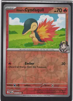Ethan's Cyndaquil 032/182 Common Destined Rivals Pokemon Reverse Holo NM - Image 1