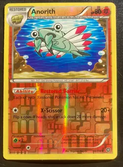 Anorith 56/114 Pokemon Steam Siege Reverse Holo Uncommon TCG LP - Image 1