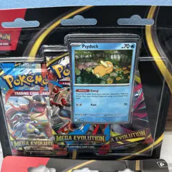Pokemon TCG Mega Evolution 3-Pack Blister Set of Psyduck and Golduck Sealed - Image 2