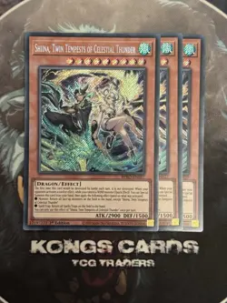 X3 BPRO-EN027 Shiina, Twin Tempests of Celestial Thunder Secret Rare YuGiOh NEW - Image 1