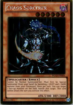 Yugioh Chaos Sorcerer PGLD-EN084 Gold Rare NM - Image 1