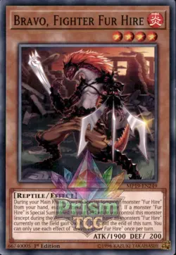 1st Ed Bravo, Fighter Fur Hire MP19-EN249 Yugioh - Image 1