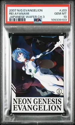 PSA 10 Rei Ayanami J03 2007 Neon Genesis Evangelion Wafer Card Japanese GEM MT - Image 1