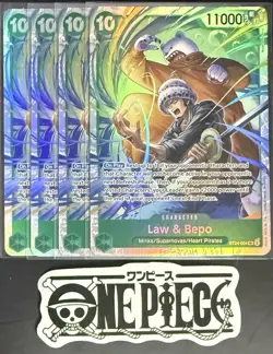 4x One Piece ST24-004 SR Law & Bepo - English - Foil - Playset - TCG - NM/M - Image 1