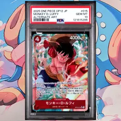 Monkey D Luffy PSA 10 Op12 Alternate Art 015 Japanese One Piece Card - Image 1