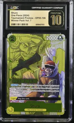 2024 One Piece Tournament Promo Winner Pack Vol 7 Shura OP05-106 CGC 10 Pristine - Image 1