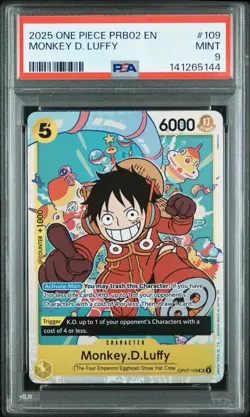 2025 One Piece PRB02 # 109 Monkey D. Luffy PSA 9 Card MINT! Trusted Seller! - Image 1