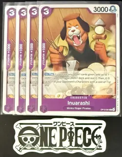 4x One Piece OP13-061 C Inuarashi - ENG - Regular - Playset - TCG - NM/M - Image 1