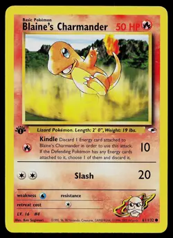 Pokemon Card - Blaine's Charmander Gym Heroes 61/132 Common 1st Edition - Image 1