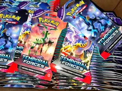 Pokemon Temporal Forces Sleeved Booster Pack Lot Of 55 Sealed Packs - Image 1