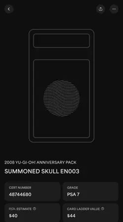 Yu-Gi-Oh! Konami Summoned Skull YAP1-EN003 2008 Anniversary Ultra Rare PSA 7 - Image 3