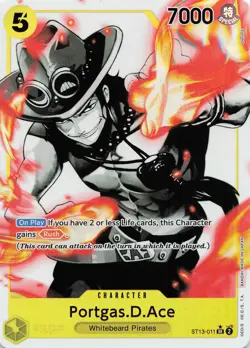 One Piece Portgas D.Ace Parallel SR Ultra Deck: The Three Brothers #ST13-011 NM - Image 1