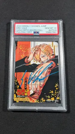 2023 Weekly Jump 55th Anniversary Card Sanji PSA 10 GEM MINT Eric Vale AUTO 8 - Image 1