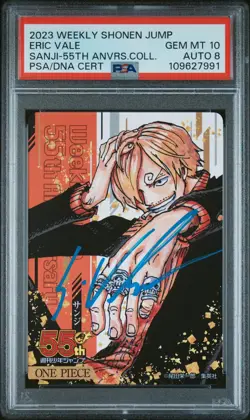 2023 Weekly Jump 55th Anniversary Card Sanji PSA 10 GEM MINT Eric Vale AUTO 8 - Image 4
