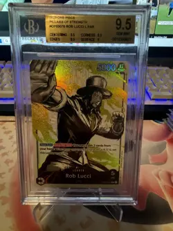 One Piece Pillars Of Strength Rob Lucci OP03-076 Alternate Art Leader BGS 9.5 - Image 1