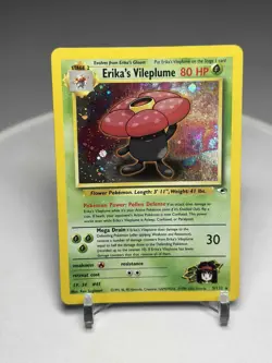 Pokemon TCG Erika's Vileplume Unlimited Holo Rare Gym Heroes 5/132 Vintage Card - Image 1