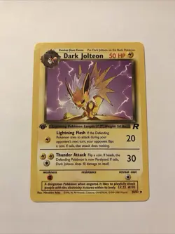 Dark Jolteon Pokemon Card First 1st Edition Team Rocket 38/82 - Image 3