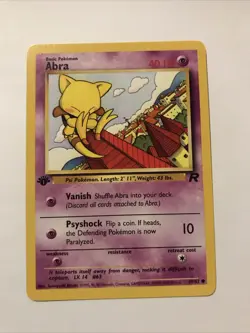 Pokemon TCG Team Rocket Abra 1st Edition 49/82 Card - Image 1