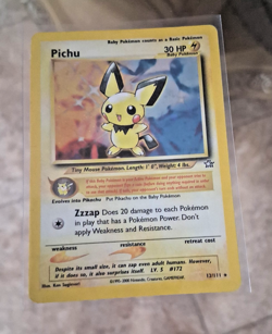 🔥TCG 2000 Pokemon card Pichu 12/111 Neo Genesis Holo Rare - Image 2