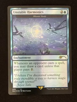 1x MTG Unstable Harmonics - Rhystic Study (Foil) - Secret Lair Drop (SLD) #478 - Image 1