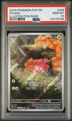 Pawmi #226 PSA 10 Gem Mint Paldean Fates Illustration Rare Pokemon 2024 - Image 1