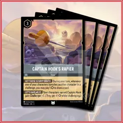 Disney Lorcana TCG: CAPTAIN HOOK'S RAPIER x4 Uncommon Into the Inklands 199/204 - Image 1