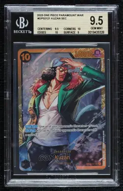 2022 One Piece Card Game: Paramount War OP02 SEC Kuzan BGS 9.5 GEM MINT - Image 1