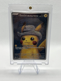 Pokemon Pikachu with Grey Felt Hat Van Gogh Full Art Promo S&V With Insert Card - Image 1