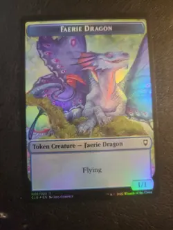 MTG FOIL Faerie Dragon \ Treasure Token #006 #017 - CLB Baldur's Gate Magic - Image 1
