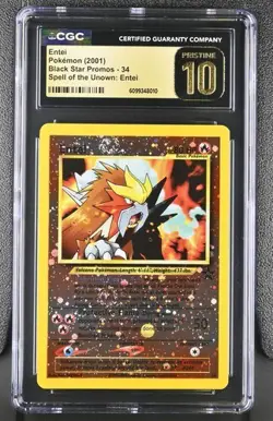 Entei *CGC PRISTINE 10* TWO Swirls Reverse Holo *Movie Promo* #34 *Vintage* 2001 - Image 1