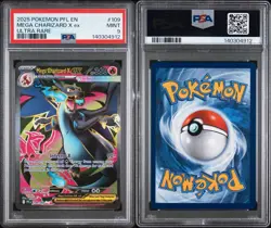 2025 POKEMON PFL EN-PHANTASMAL FLAMES #109 MEGA CHARIZARD X EX ULTRA RARE PSA 9 - Image 3