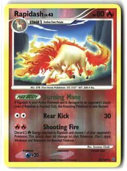 Rapidash ⭐ 22/100 Reverse Holo Rare Stormfront 2008 Pokemon NM - Image 1