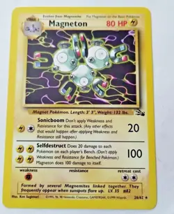 Pokemon TCG Magneton Fossil 26 Regular Unlimited Rare - Uncirculated - Image 1