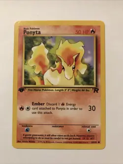 Pokemon TCG: Ponyta 64/82 Team Rocket 1st Edition WOTC - NM - Image 1