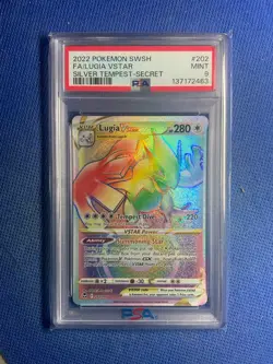 2020 Pokemon SWSH #202 FA/Lugia VSTAR Silver Tempest Secret Rare 202/195 Psa 9 - Image 1