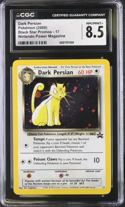 CGC 8.5 Pokemon English Dark Persian 17 2000 Black Star Promos - WotC Nintendo - Image 1