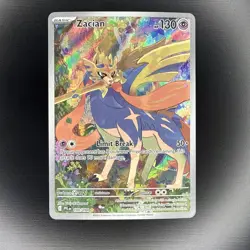 Pokemon TCG Zacian 100/094 Full Art Illustration Rare Holo Phantasmal Flames - Image 1