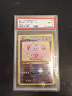 2016 Pokemon XY Evolutions Chansey Reverse Foil Holo #70 PSA 9 - Image 1