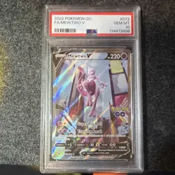 Pokemon Mewtwo V Full Art Holo Ultra Rare 072/078 GO PSA 10 English 2022 - Image 2