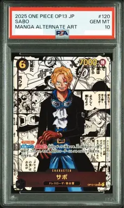 PSA 10 Sabo Manga Alt Art OP13-120 SEC ONE PIECE Card Game Japanese 2025 JPN - Image 1