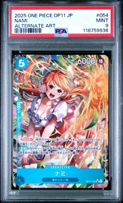 One Piece 2025 Nami Alternate Art OP11-054 SR Japanese PSA 9 - Image 1