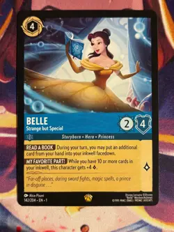 Disney Lorcana First Chapter Card Belle Strange But Special Legendary 142/204 - Image 1