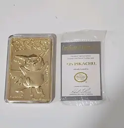 Pikachu 23K Gold Plated Pokemon Trading Card Burger King 1999 Limited Edition - Image 1