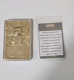 Pikachu 23K Gold Plated Pokemon Trading Card Burger King 1999 Limited Edition - Image 2