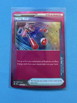 Pokemon TCG Max Rod Prismatic Evolutions Holo Card 116/131 - Image 1