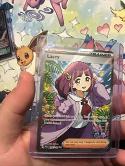 Pokemon TCG Stellar Crown Lacey Full Art Ultra Rare Holo Trainer Card 166/142 - Image 1
